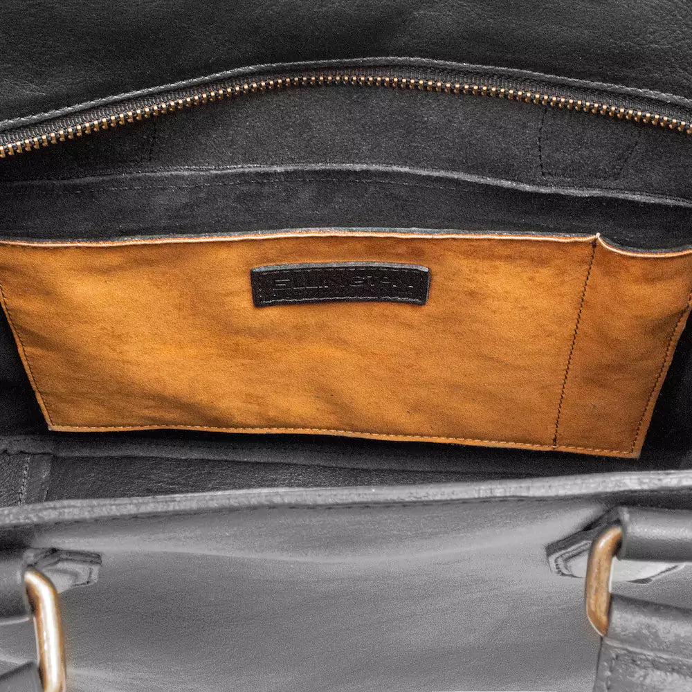 Ellington Leather Market Tote with Zippered Pouch