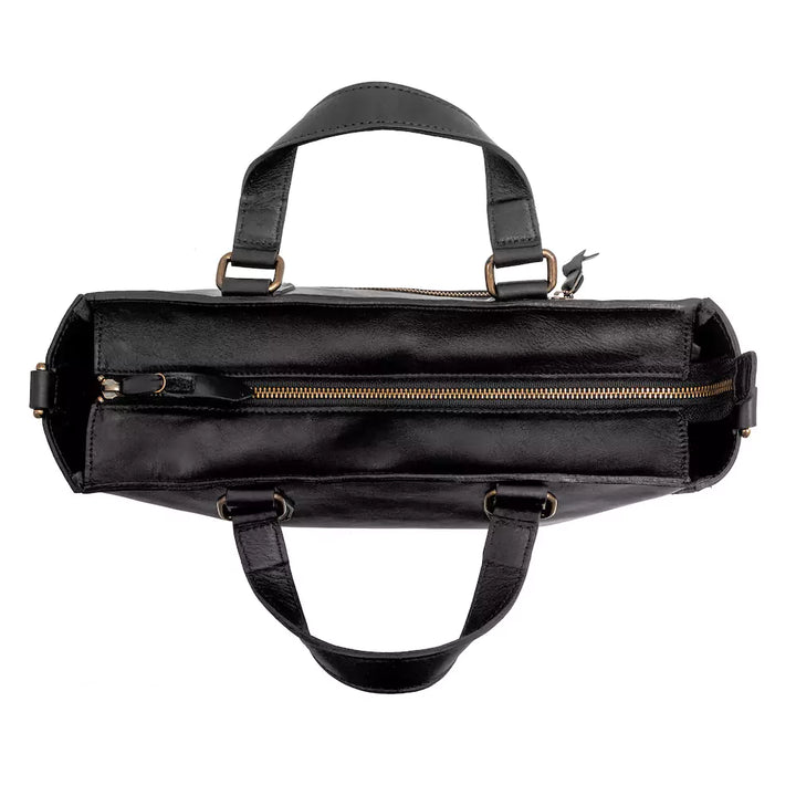 Ellington Leather Market Tote with Zippered Pouch