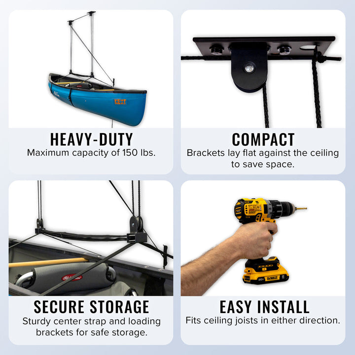 Garage Ladder Storage Hoist for Easy Ceiling Storage