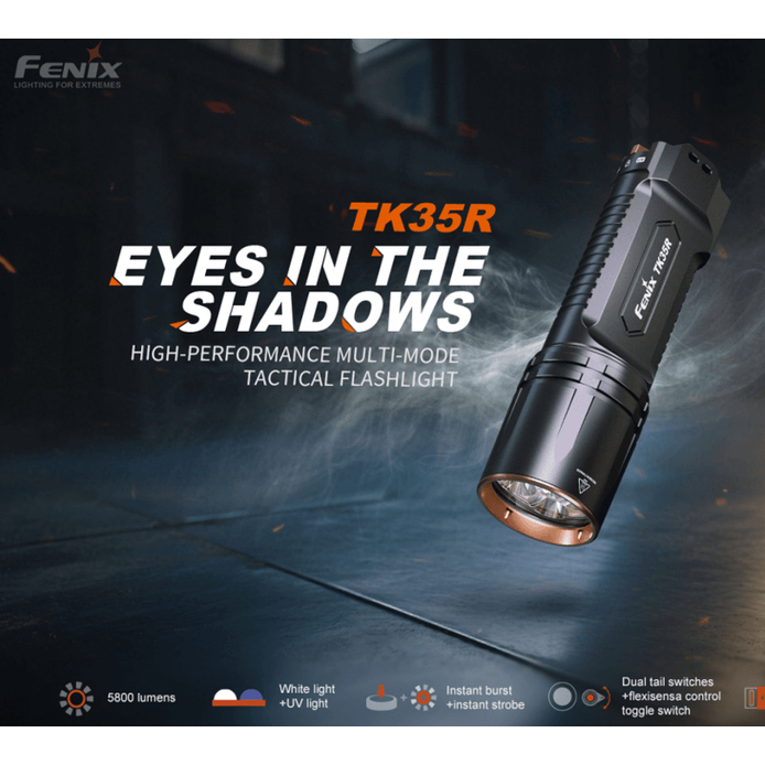 Fenix TK35R Rechargeable High-Performance Tactical Flashlight with UV Output