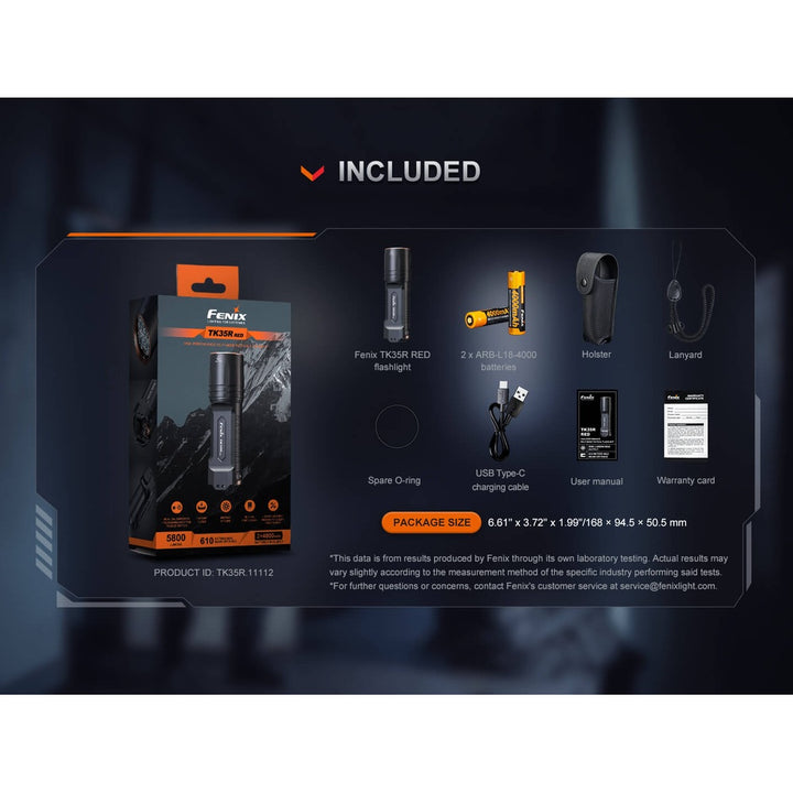 Fenix TK35R Rechargeable High-Performance Tactical Flashlight with UV Output