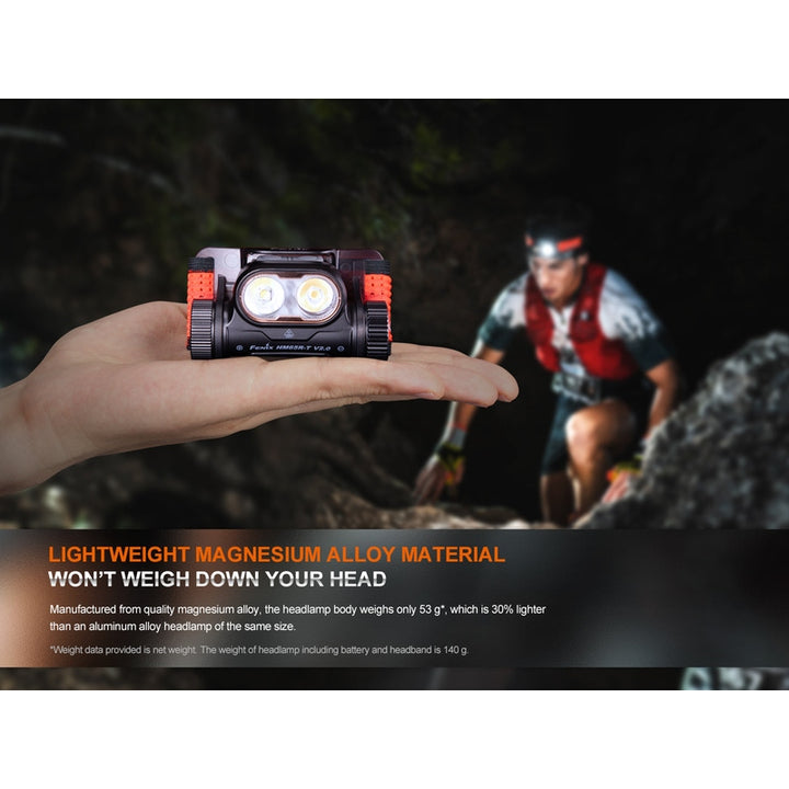 Fenix HM65R-T V2 Rechargeable Lightweight Trail Running Headlamp