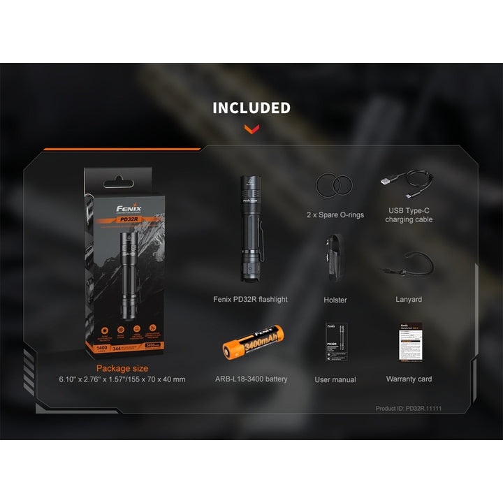 Fenix PD32R Rechargeable Silent Switch LED Flashlight