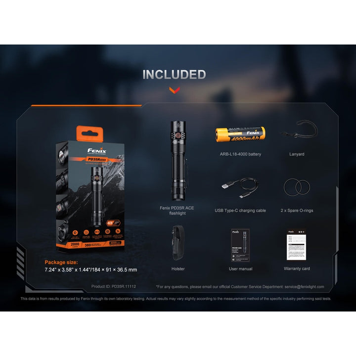 Fenix PD35R ACE Multi-mode Tactical Flashlight + FREE CL01 Mini Lantern