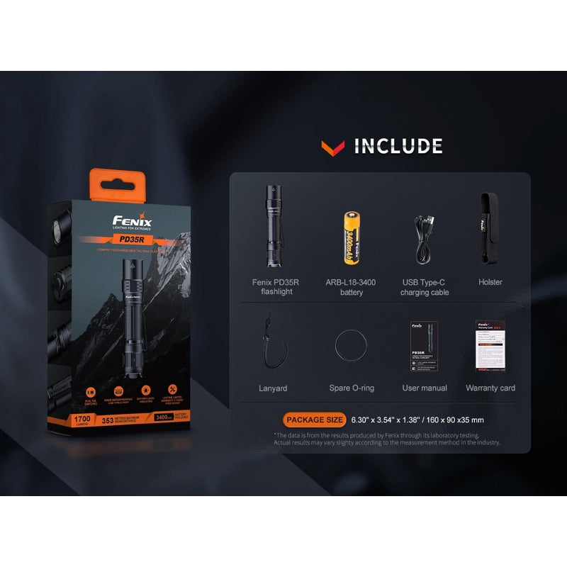 Fenix PD35R Compact Rechargeable Tactical Flashlight