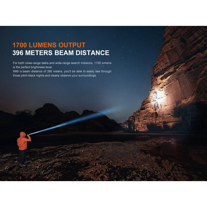 Fenix PD36R V2 Compact Rechargeable Tactical Flashlight - 1700 Lumens