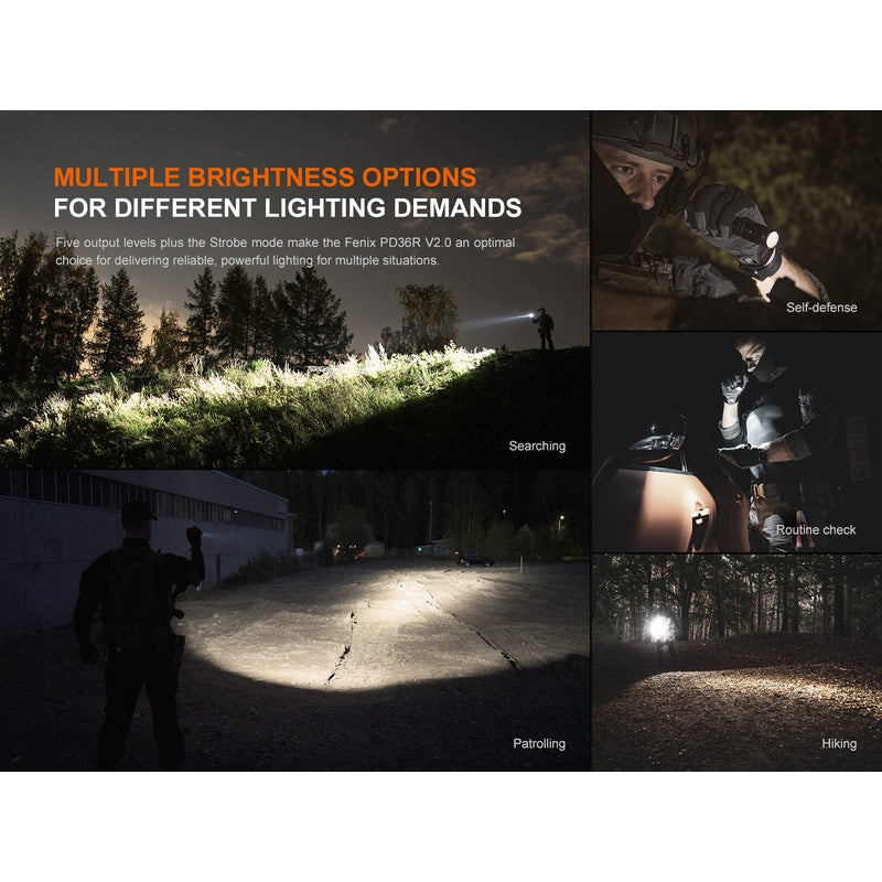 Fenix PD36R V2 Compact Rechargeable Tactical Flashlight - 1700 Lumens