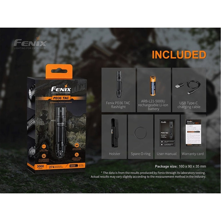 Fenix PD36 TAC Tactical Flashlight - 3000 Lumens