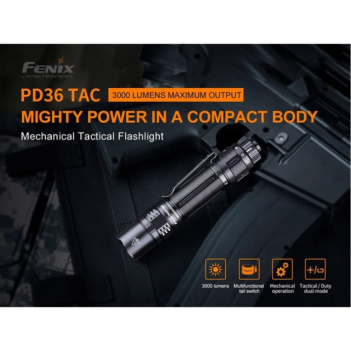 Fenix PD36 TAC Tactical Flashlight - 3000 Lumens