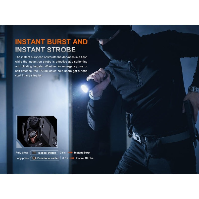 Fenix TK35R Rechargeable High-Performance Tactical Flashlight with UV Output