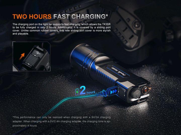 Fenix TK35R Rechargeable High-Performance Tactical Flashlight with UV Output