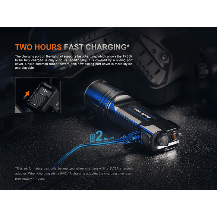 Fenix TK35R Rechargeable High-Performance Tactical Flashlight with UV Output