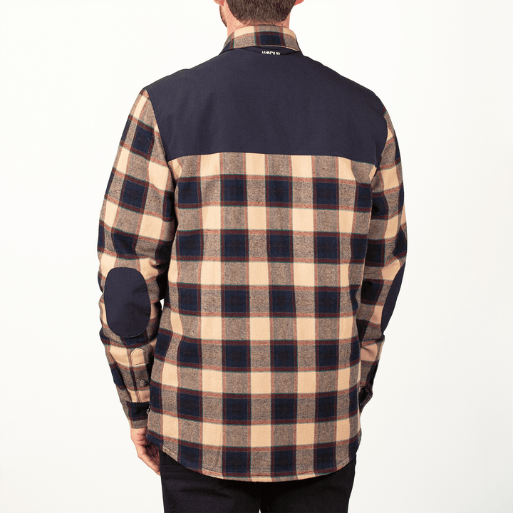 Handup Flannel Jacket - Navy/Tan Plaid