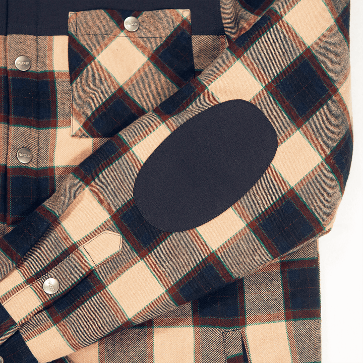 Handup Flannel Jacket - Navy/Tan Plaid