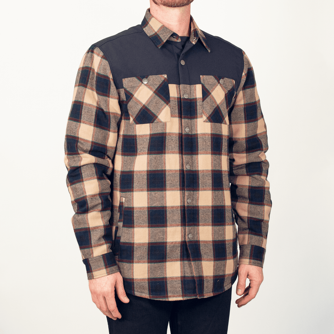 Handup Flannel Jacket - Navy/Tan Plaid