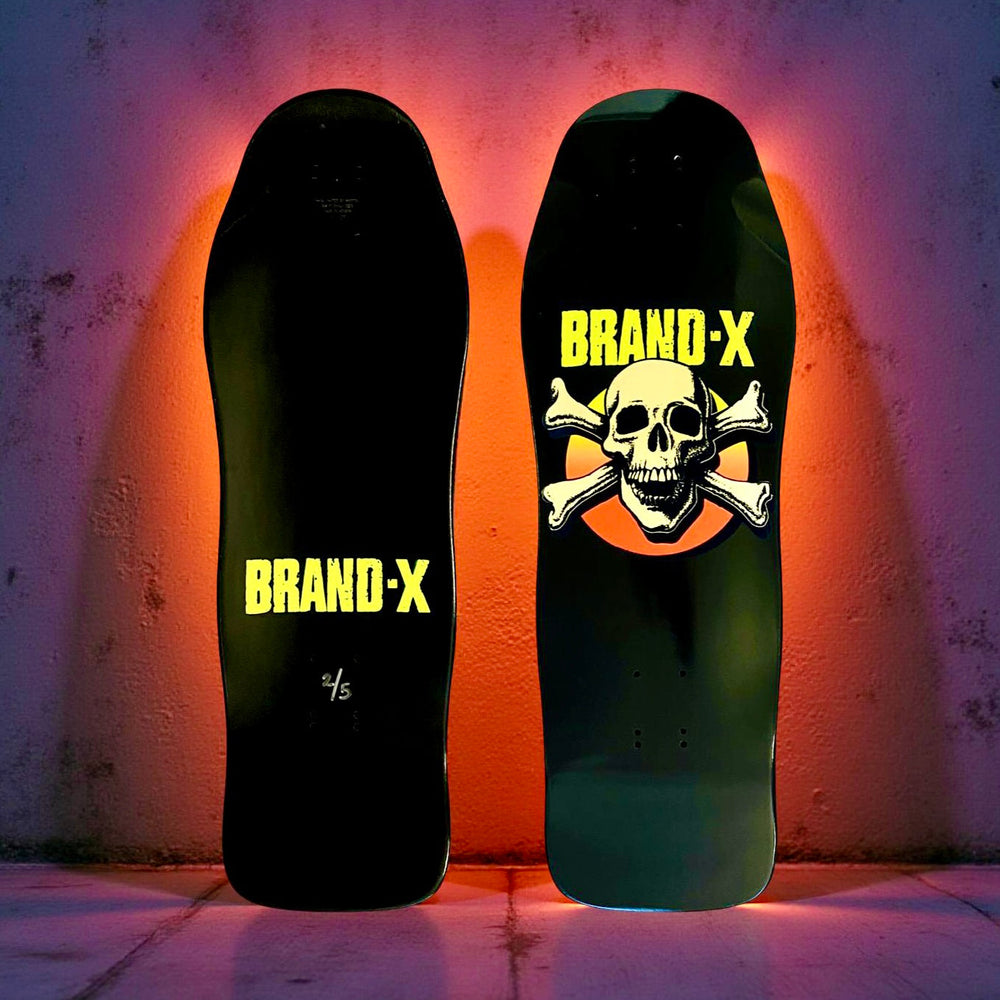 Knucklehead FLOCKED, FLUORESCENT & GLOW-IN-DARK Limited Edition Deck 10.1"x30" HAND PAINTED 1 of 5