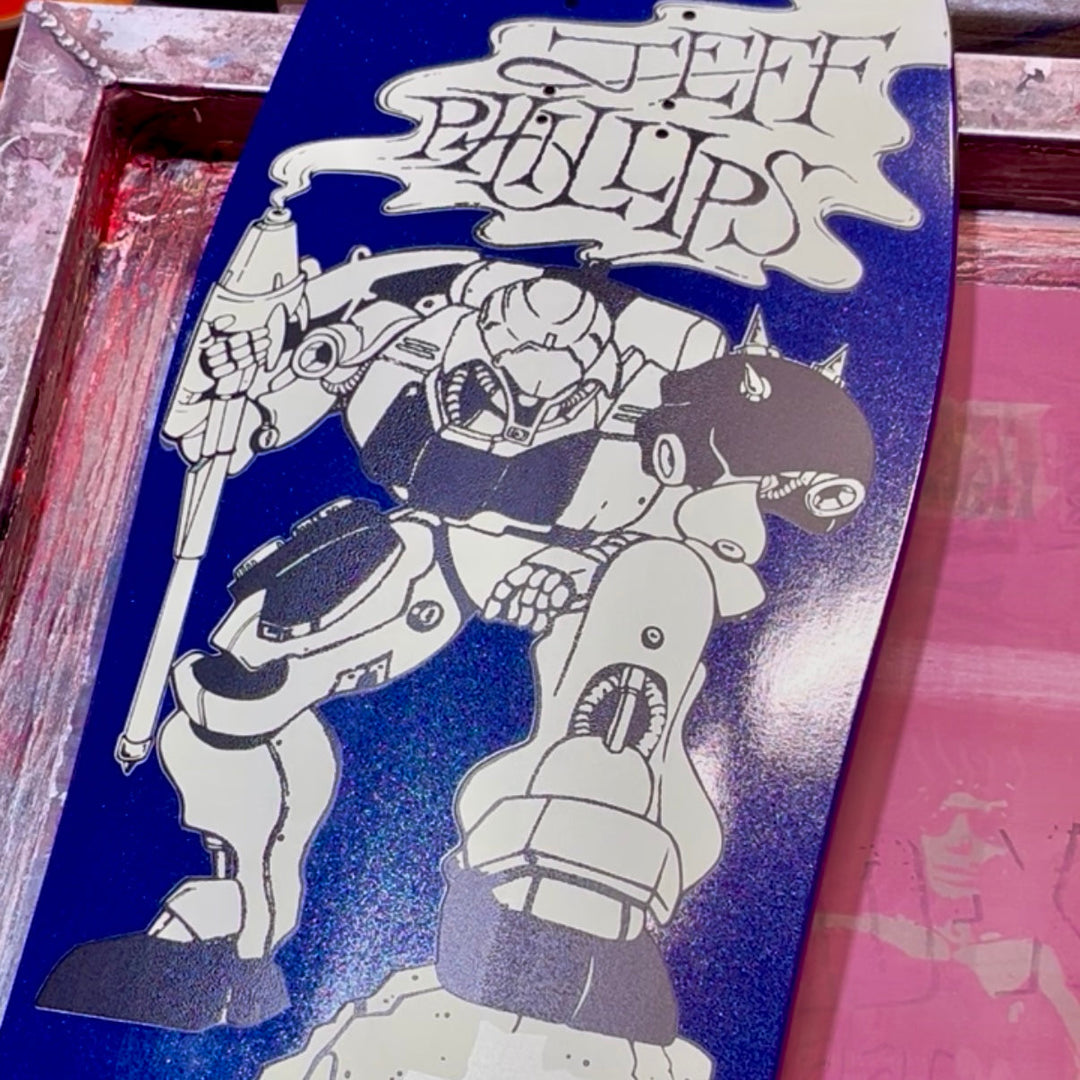 Jeff Phillips BBC Gundam GLOW-IN-DARK Limited Edition, HAND-PAINTED Deck (1 of 10)
