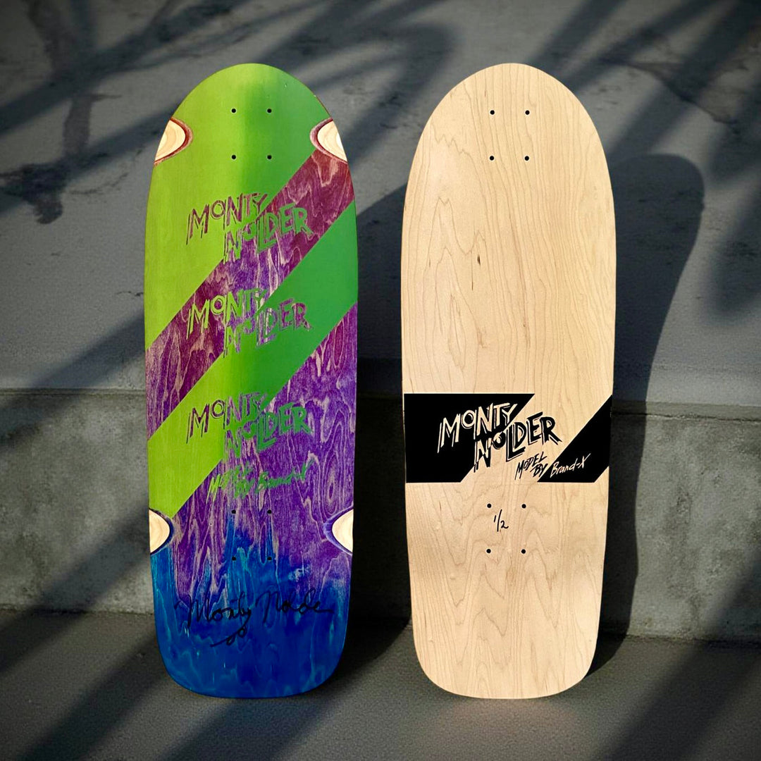 Monty Nolder ONE OF A KIND, HAND-PAINTED & AUTOGRPAHED Deck 10"x30" 1 of 1