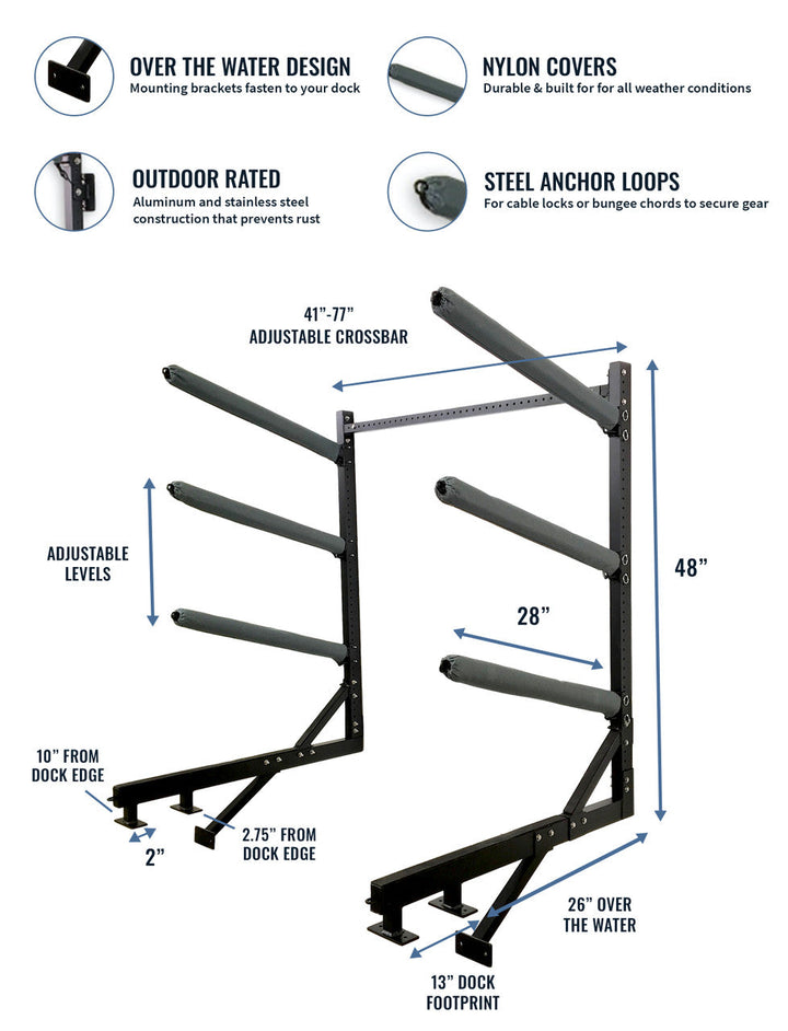 Chesapeake Kayak Storage Rack Over Water Use