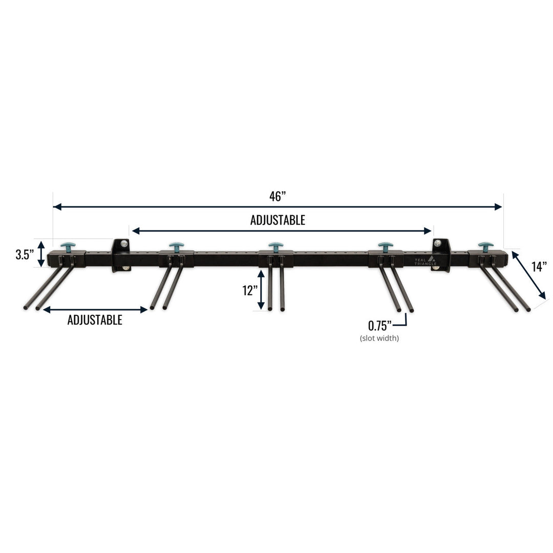 Adjustable Ski Rack for 10 Pairs - Optimal Wall Storage