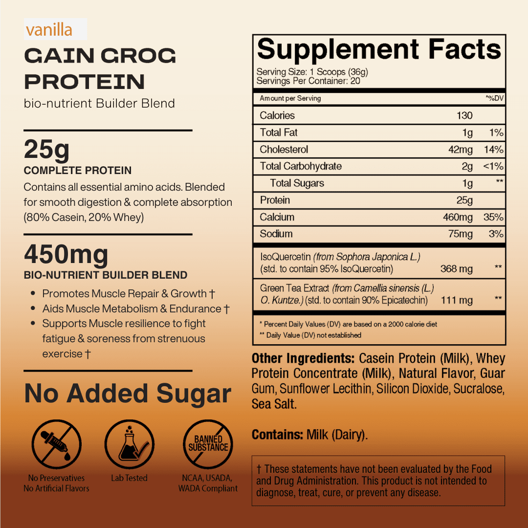 GAIN GROG PROTEIN MIX - Vanilla for Endurance Athletes