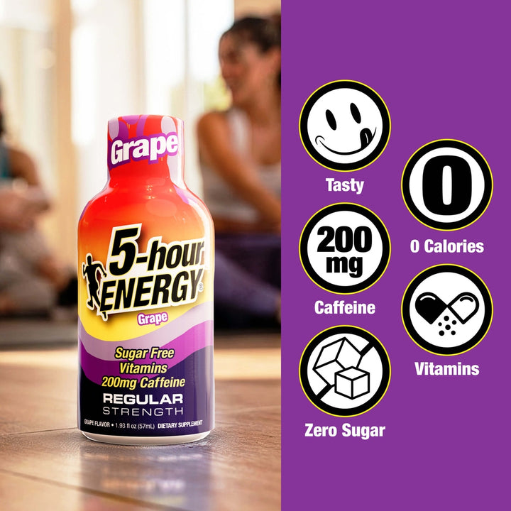5-hour Energy Grape Flavor Regular Strength 5-hour ENERGY Shots