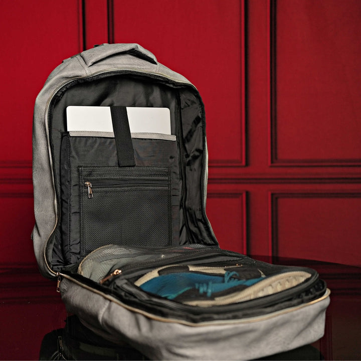 Sole Premise Grey Tumbled Leather Commuter Bag