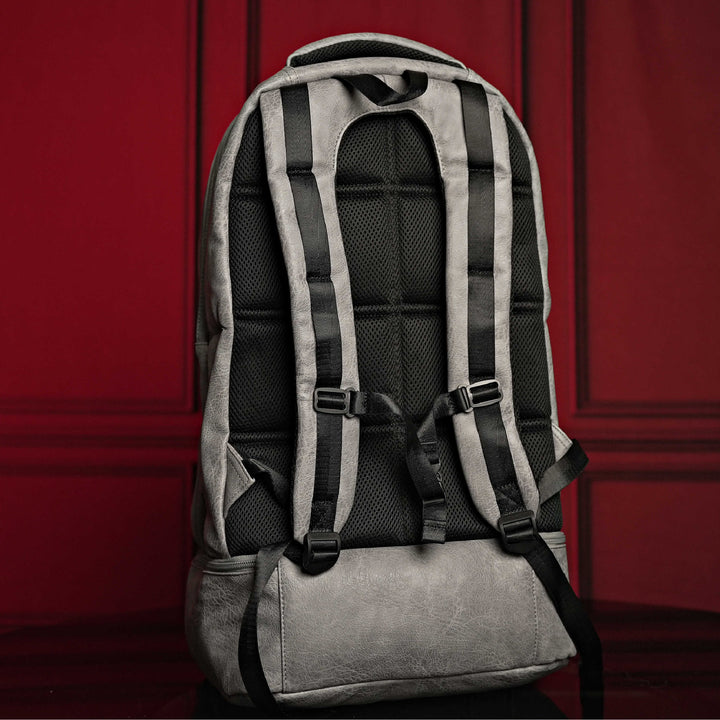 Sole Premise Grey Leather Luxury Carry-On Backpack (Patented Signature Design)