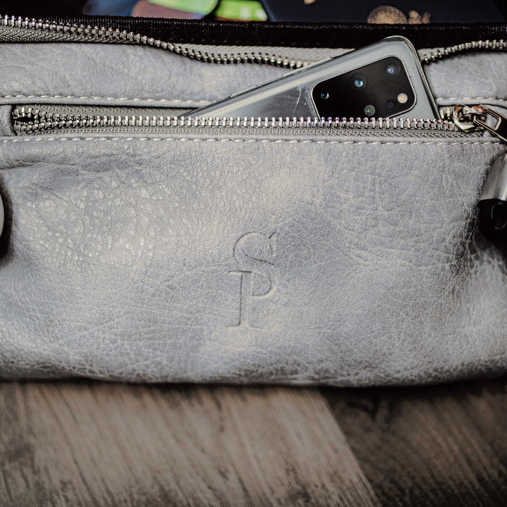 Sole Premise Grey Luciano Leather Sling Bag