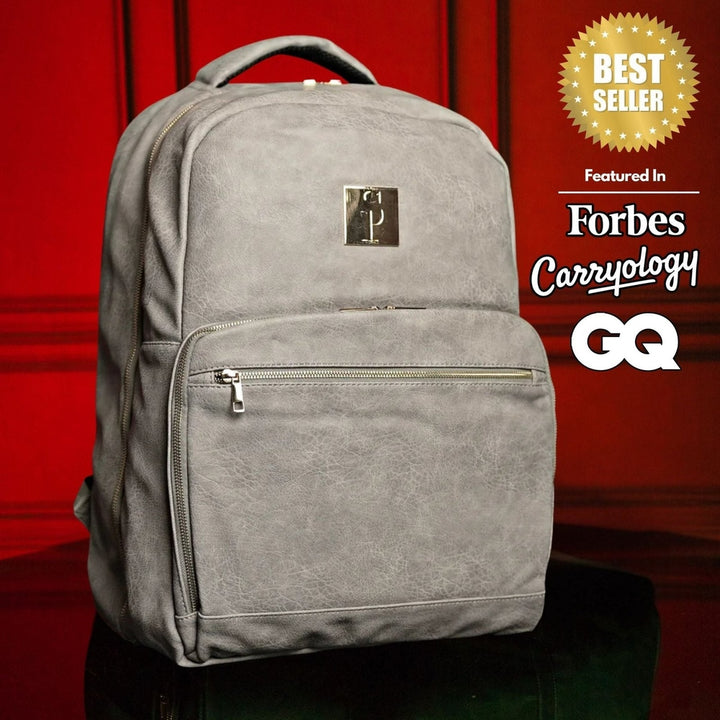 Sole Premise Grey Tumbled Leather Commuter Bag