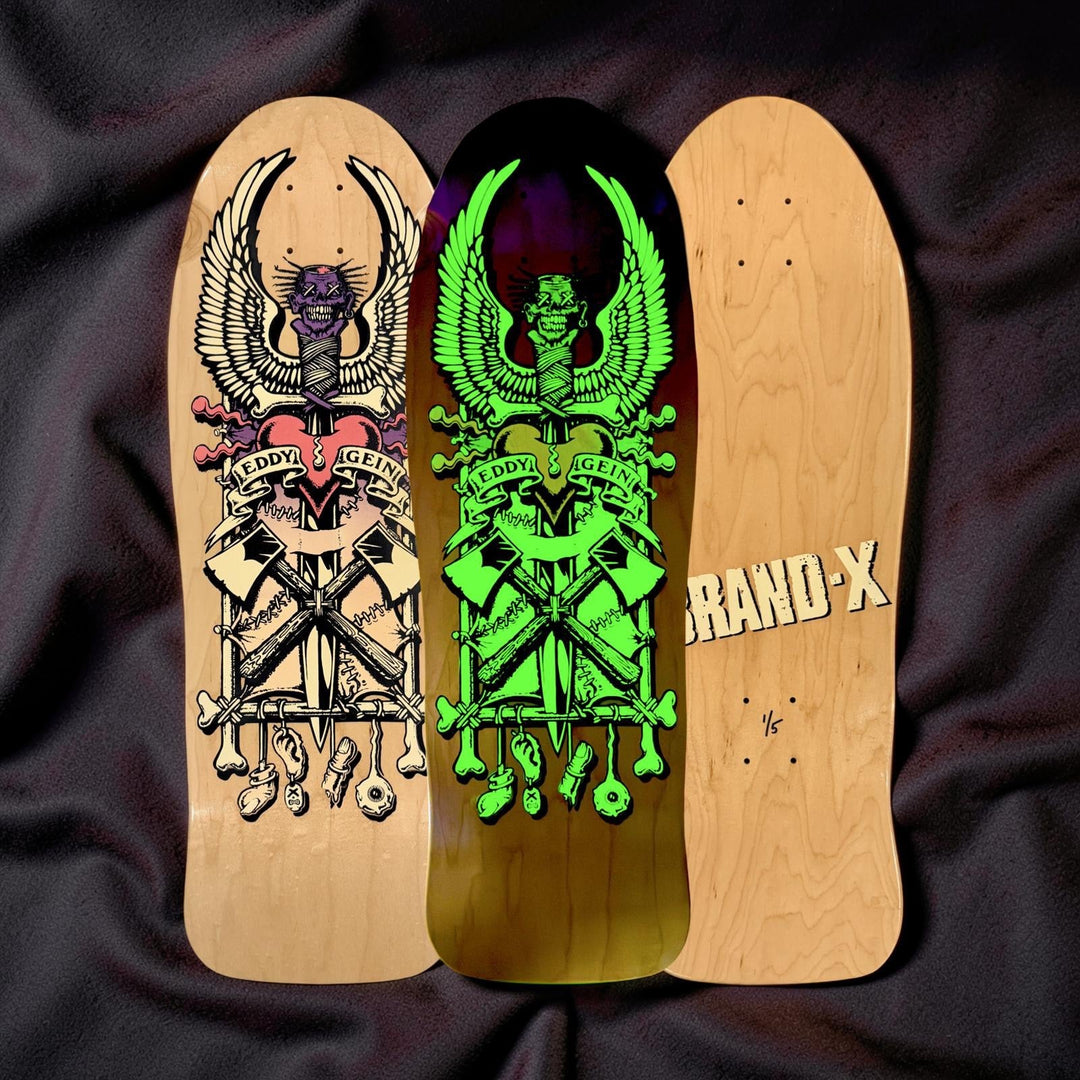 Ed Gein, Limited Edition, Hand-Painted GLOW-IN-THE-DARK Deck 10"x30” (1 of 5)