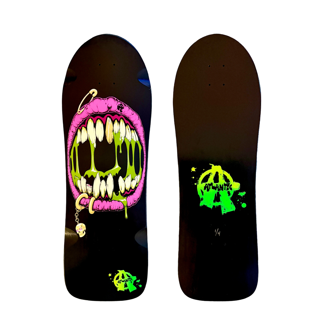 Hand-Painted Skateboard Deck - Slime Mouth Edition