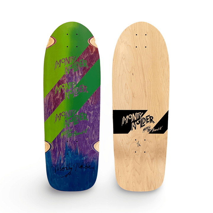 Monty Nolder ONE OF A KIND, HAND-PAINTED & AUTOGRPAHED Deck 10"x30" 1 of 1