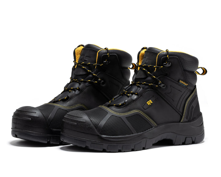 ROCKROOSTER Woodland Black 6 inch Waterproof Composite Toe Leather Work Boots AK663
