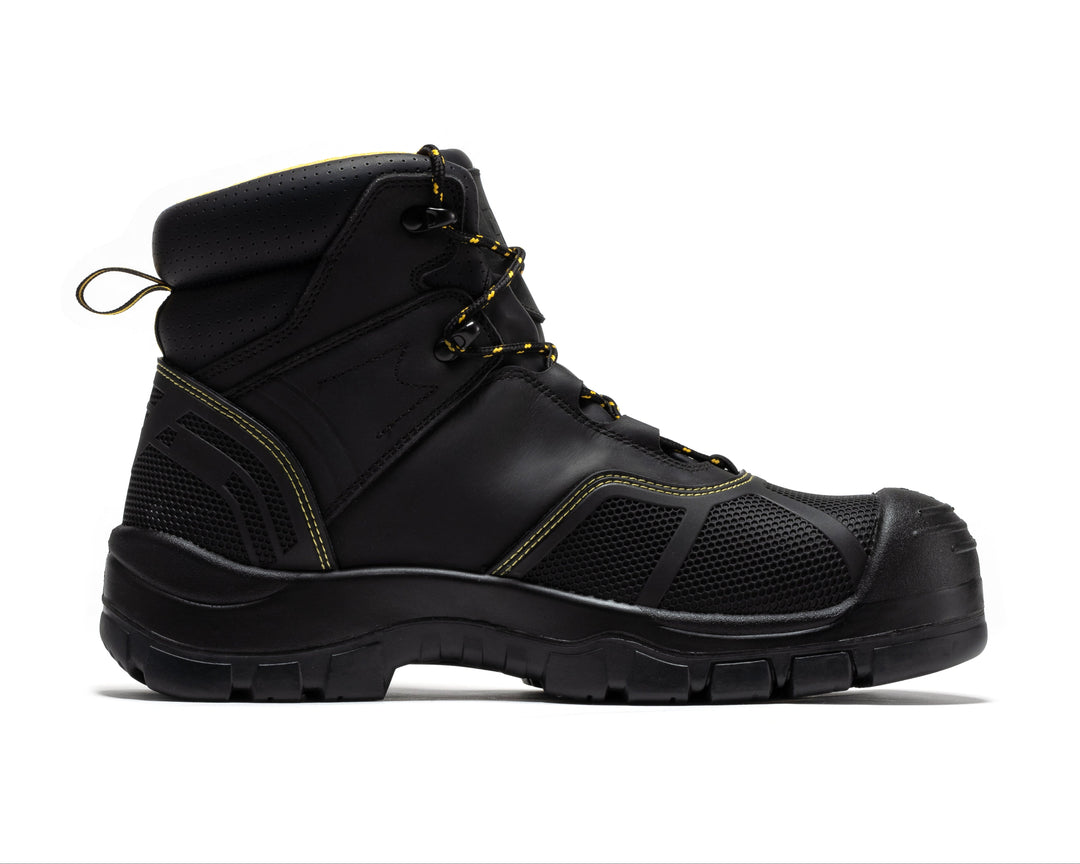 ROCKROOSTER Woodland Black 6 inch Waterproof Composite Toe Leather Work Boots AK663