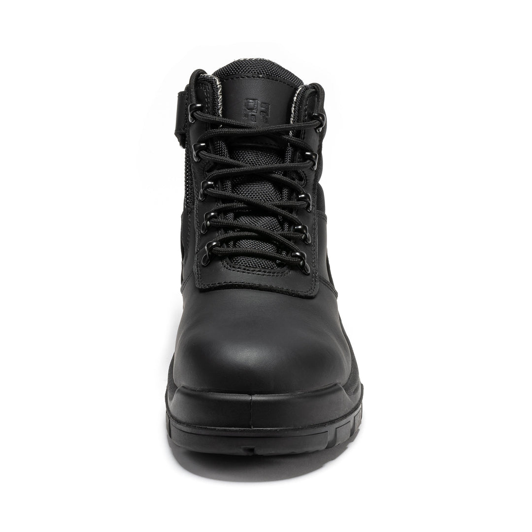 ROCKROOSTER Avalon Black 6 Inch Zip-sided Composite toe Leather Work Boots CP213BK