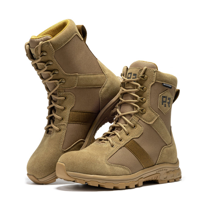 ROCKROOSTER Colmar Coyote 8 inch Suede Leather Waterproof Tactical &amp; Military Boots AB500