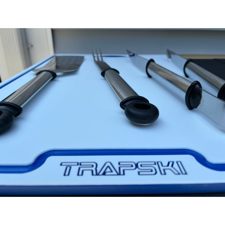 TRAPSKI Premium 1/2 Inch Thick HDPE Cutting Boards | Food-Grade Kitchen Prep Surface | Juice Grooves | Made in the USA