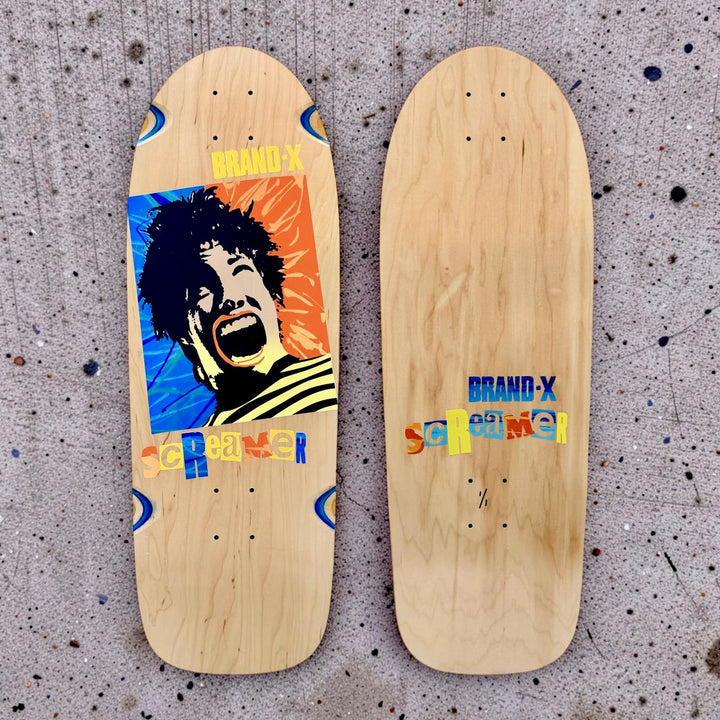 Hand-Painted Screamer Skateboard Deck - Brand-X