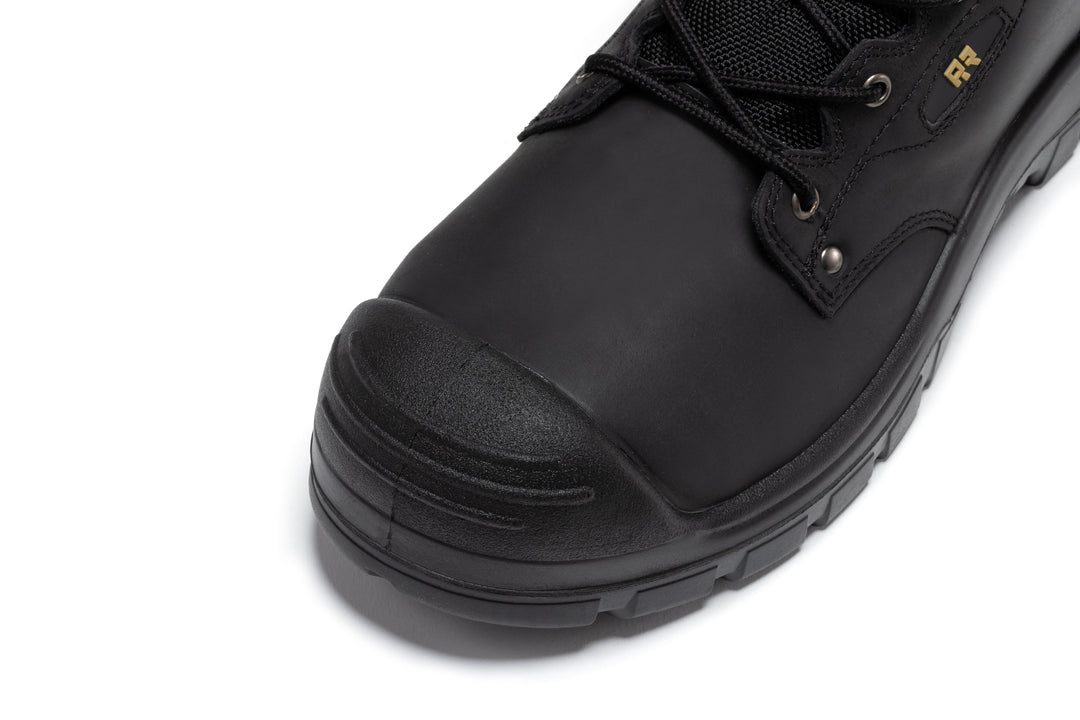 ROCKROOSTER Woodland Black 6 inch Waterproof Composite Toe Leather Work Boots AK662