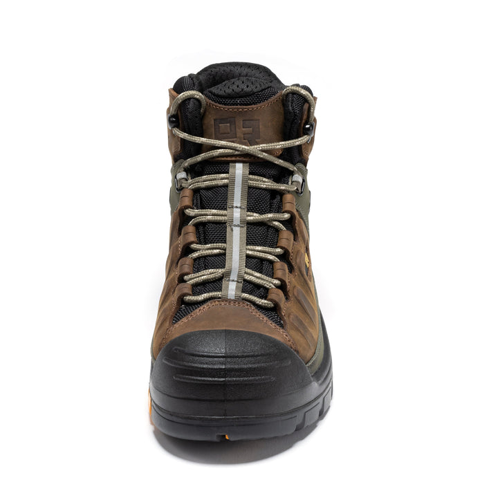 ROCKROOSTER Woodland Brown 6 inch Composite Toe Waterproof Leather Work Boots AK661
