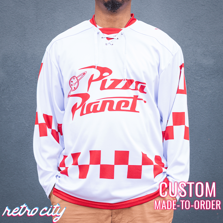 Personalized Pizza Planet Hockey Fan Jersey