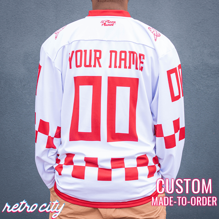 Personalized Pizza Planet Hockey Fan Jersey
