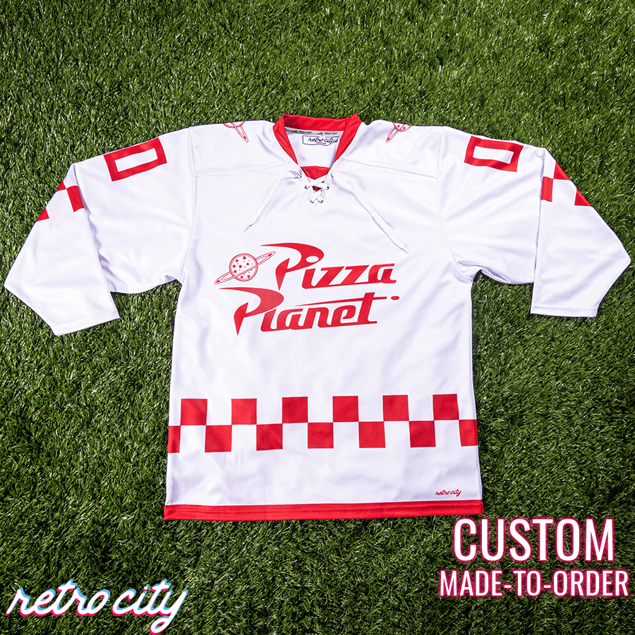 Personalized Pizza Planet Hockey Fan Jersey