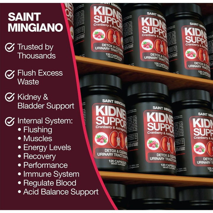 Kidney Support Cleanse Detox & Repair -120 Capsules - Cranberry & Astragalus Root Pills
