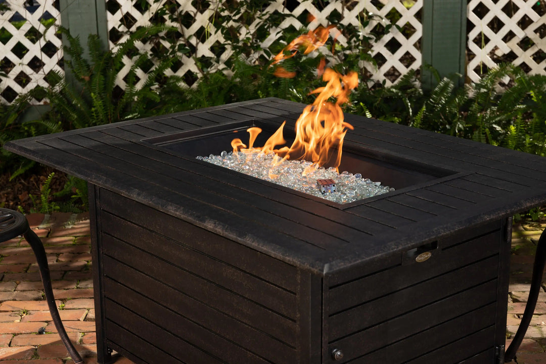 Longmont Aluminum Gas Fire Pit Table - 48" Rectangular