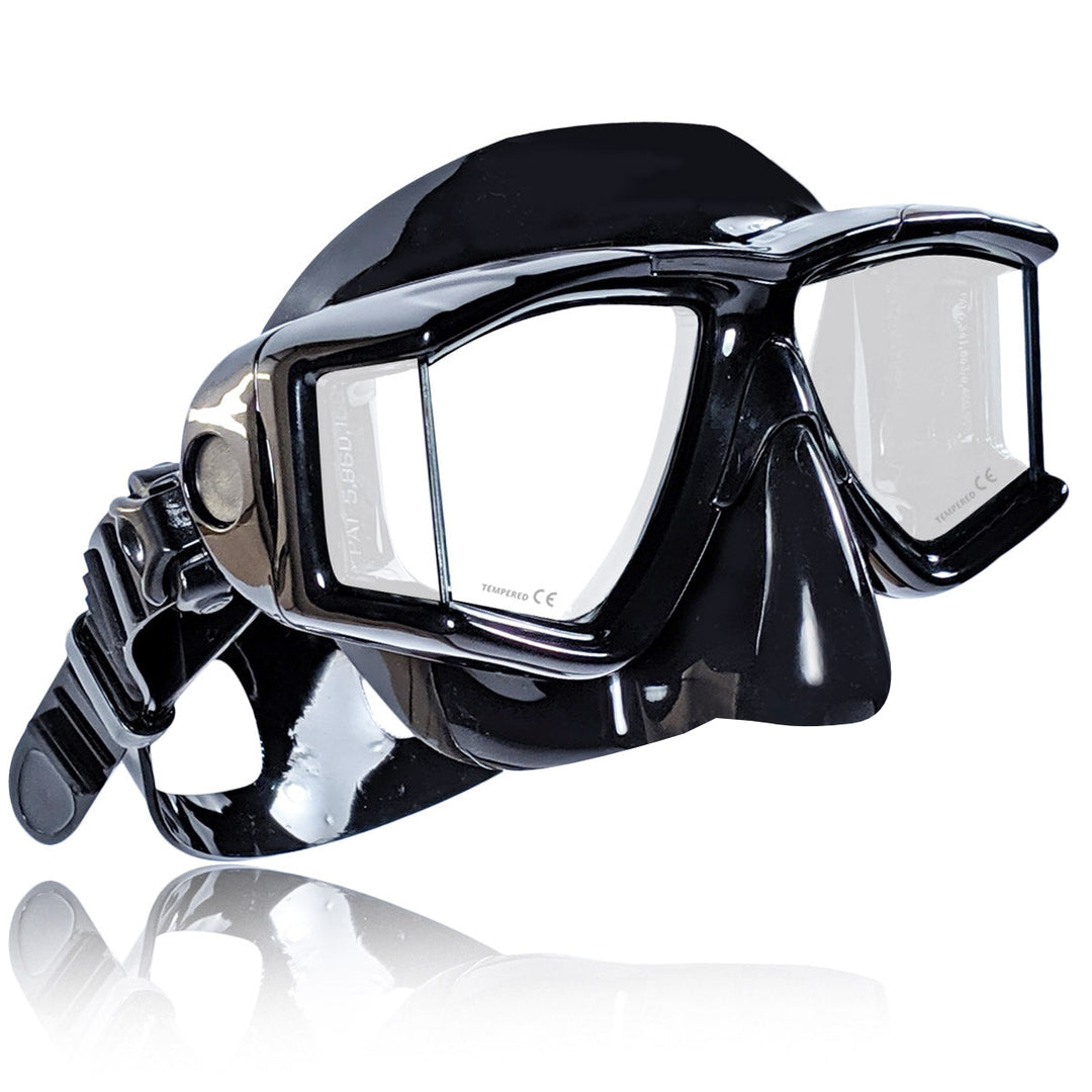 Double Lens Panoramic Mask for Underwater Vision