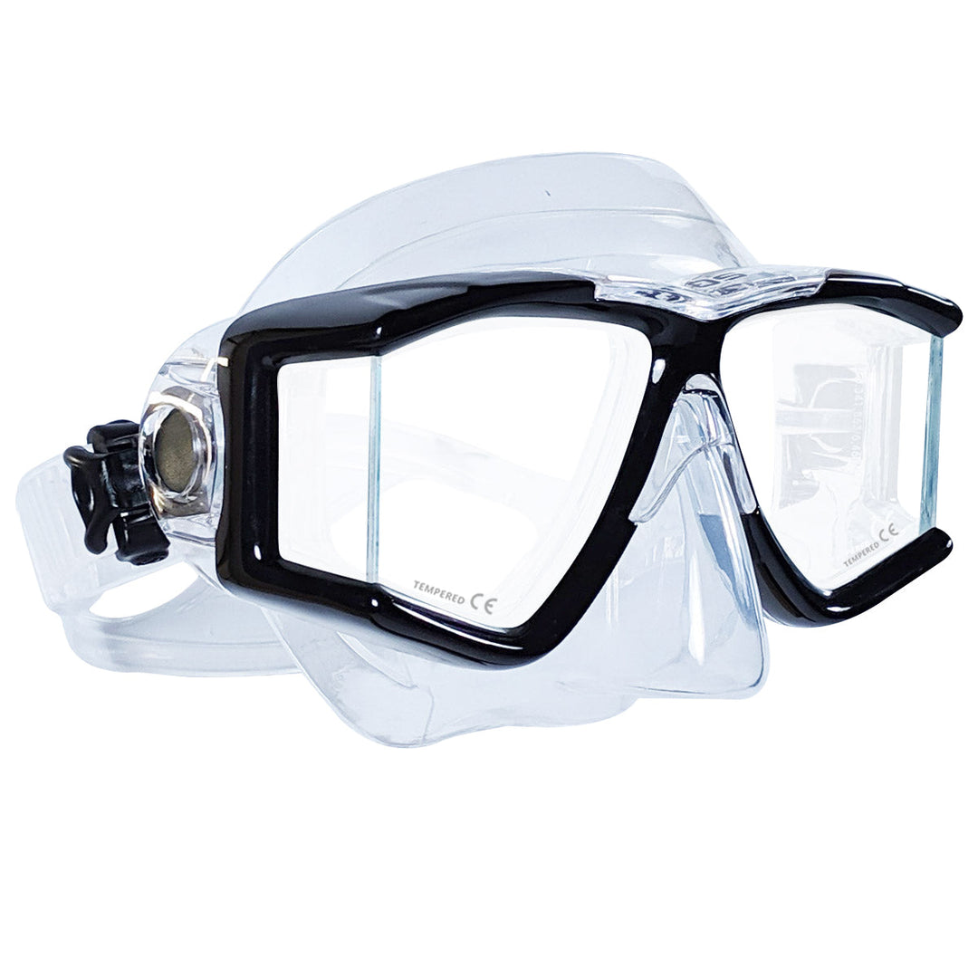 Double Lens Panoramic Mask for Underwater Vision