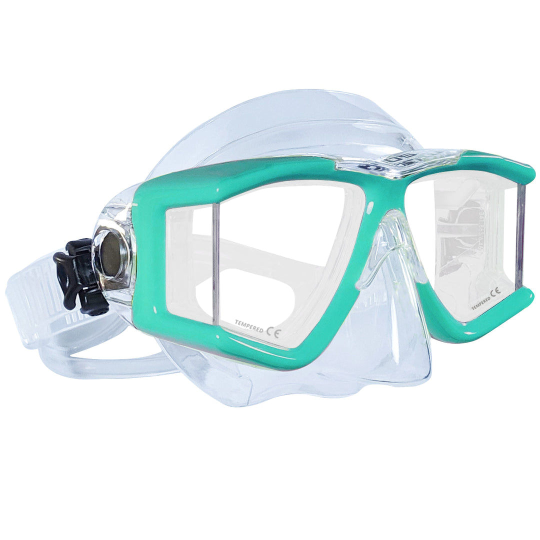 Double Lens Panoramic Mask for Underwater Vision