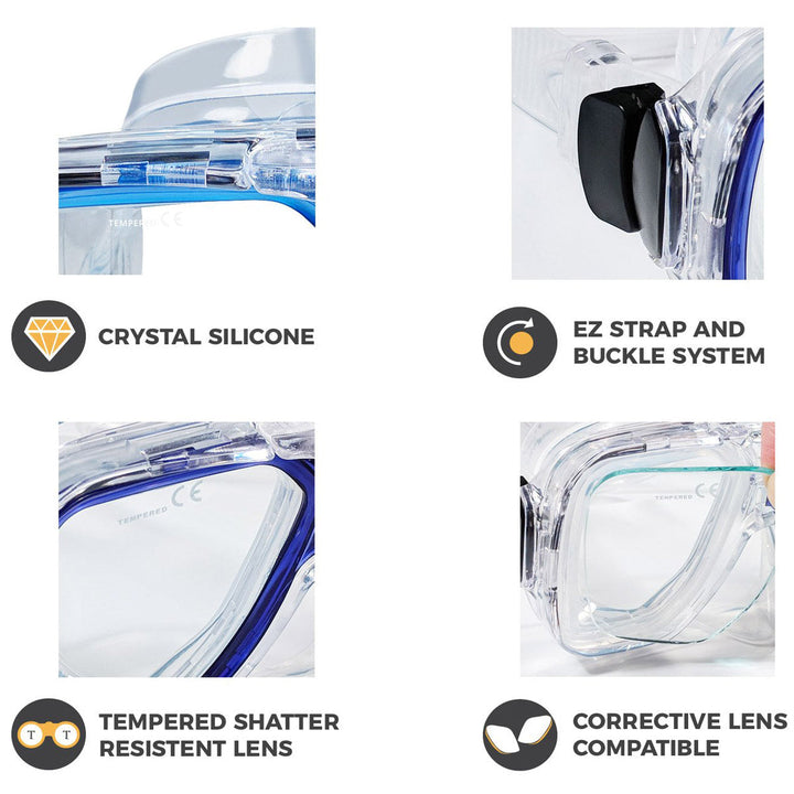 Universal Plus Dive Mask with Prescription Lenses for Diving